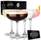 VEMACITY coupe glasses front packaging showing elegant set — stylish gift appeal