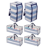 VENO front view of six heavy duty moving bags showing size and clarity for easy organization