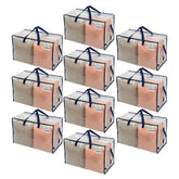 VENO front view of 10-pack clear moving bags shows durable set benefit