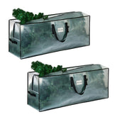 VENO front view of clear tree bag showing full-length protection and visibility