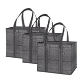 VENO front view of three upright reusable bags showing sturdy shape and storage benefit