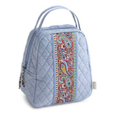 Vera Bradley chambray front view showing quilted cotton and compact shape for stylish meals