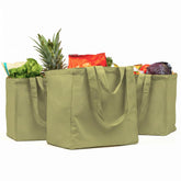 VeraMia front view of avocado green tote showing roomy capacity and clean design