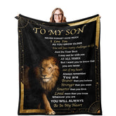 VESDEIN front view of blanket showing full message and cozy appearance