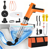 VEUIEIZT front view of orange electric plunger shows compact design and easy grip