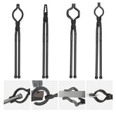 VEVOR front view of all four tongs showing set versatility and durable finish