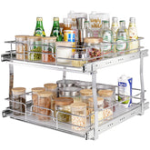 VEVOR front view of two-tier pull-out organizer showing full extension and accessibility
