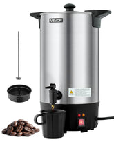 VEVOR front view of coffee urn showing capacity and durable finish for reliable service