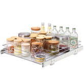 VEVOR front view of pull-out cabinet organizer showing neat storage and quick access