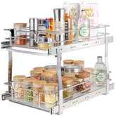 VEVOR front view of pull-out cabinet organizer showing full accessibility benefit