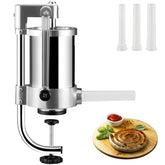 VEVOR front view of stainless vertical stuffer showing compact footprint and durable build