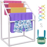 VEVOR front view of 5-bar pool towel rack showing organized storage benefit