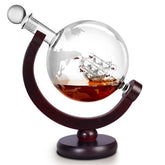 VI AI globe decanter front view showing shape and capacity, elegant display benefit