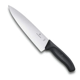 Victorinox chef's knife front view showing blade and handle, promoting precise cuts