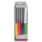 Victorinox multicolor six-piece set front view showing colorful handles and neat arrangement