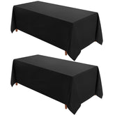 VidaFete front view of 2-pack black tablecloth set, neat professional look
