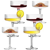 VIFVOR front view of six coupe glasses in gift box, elegant presentation benefit