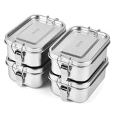 VIKCOLEE front view of four-piece stainless steel set showing compact design and durability
