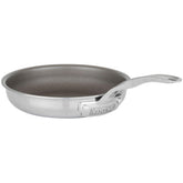 viking front view of 8-inch pan showing sleek exterior and pour rim benefit: clear identification