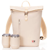 VIN FRESCO front view of beige tote showing elegant portable wine carrier benefit