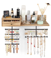 VINAEMO front view wall mounted organizer showing neat jewelry display and space saving