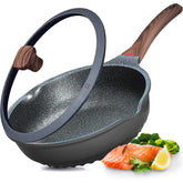 Vinchef front view with lid showing full pan and easy-clean benefit