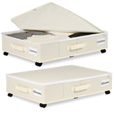 Vincona front view of rolling underbed storage shows neat organization benefit