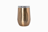 Vinglacé copper stemless wine glass front view showing elegant design and portability