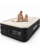 Vinitin front view of queen air mattress showing full elevated bed and comfort
