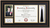 VIOLABBEY diploma frame front view showing diploma and tassel organizer benefit