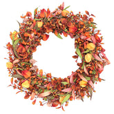 VioletEverGarden front view wreath showing full autumn arrangement and curb appeal