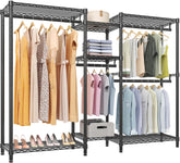 VIPEK Classic V6 front view showing full rack and organized clothing, highlights capacity