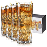 Viski front view of single highball glass showing elegant silhouette and sparkle