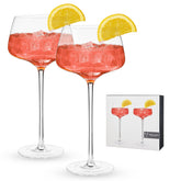 Viski front view of angled stemmed glass showing elegant silhouette and shine