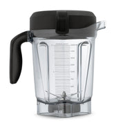 Vitamix clear pitcher front view showing capacity and compact profile benefit