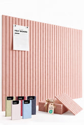 VIVELDA front view of assembled salmon panels, stylish acoustic wall