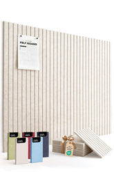 VIVELDA front view of full 48x36 panel showing modern slatted finish and organized display benefit