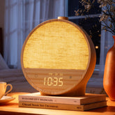 Vivilumens front view showing clock face and soft light for easy bedside visibility