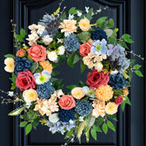 vivimemo front view wreath showing full 22-inch seasonal display and curb appeal