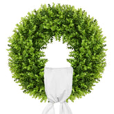 Vlorart front door wreath showing full lush greenery and curb appeal