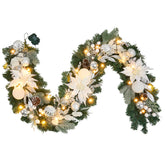 Vofuly front view garland on mantle adding elegant winter ambiance