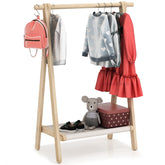 VOGUSLAND front view showing assembled rack and displayed outfits for easy selection
