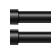 VOIIY front view assembled rod showing sleek black finish and modern finial, durable look