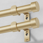 VOIIY gold curtain rod front view showing modern finish and benefit of style