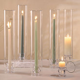 Volens front view of six hurricane holders showing elegant uniform design and easy styling