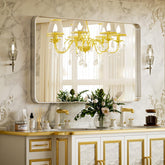 VooBang front view silver deep frame mirror brightens bathroom