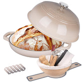 VORRINGARD Dutch oven front view showing enamel finish and capacity benefit