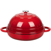 VORRINGARD front view of red Dutch oven showing form and color, ideal for multiuse cooking