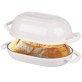 VORRINGARD front view white Dutch oven showing elegant finish and even heating
