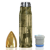 Vprintes front view shows deer camouflage and American flag, durable gift appeal